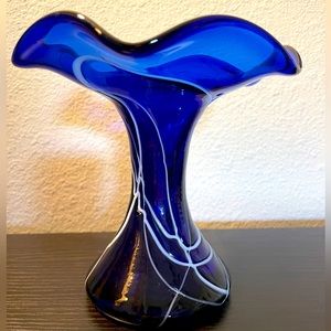 Hand Made Blown Ahmed Fouad Art Glass Vase